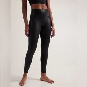 Athleta Salutation Stash Shine Leggings Black Size Small